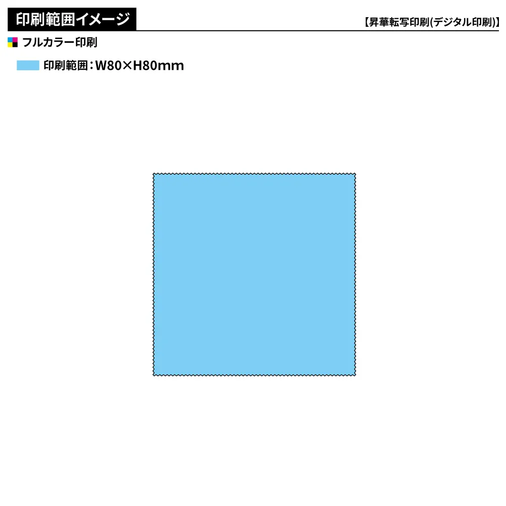 マイクロファイバークロス フルカラー印刷 80×80mm(短納期)