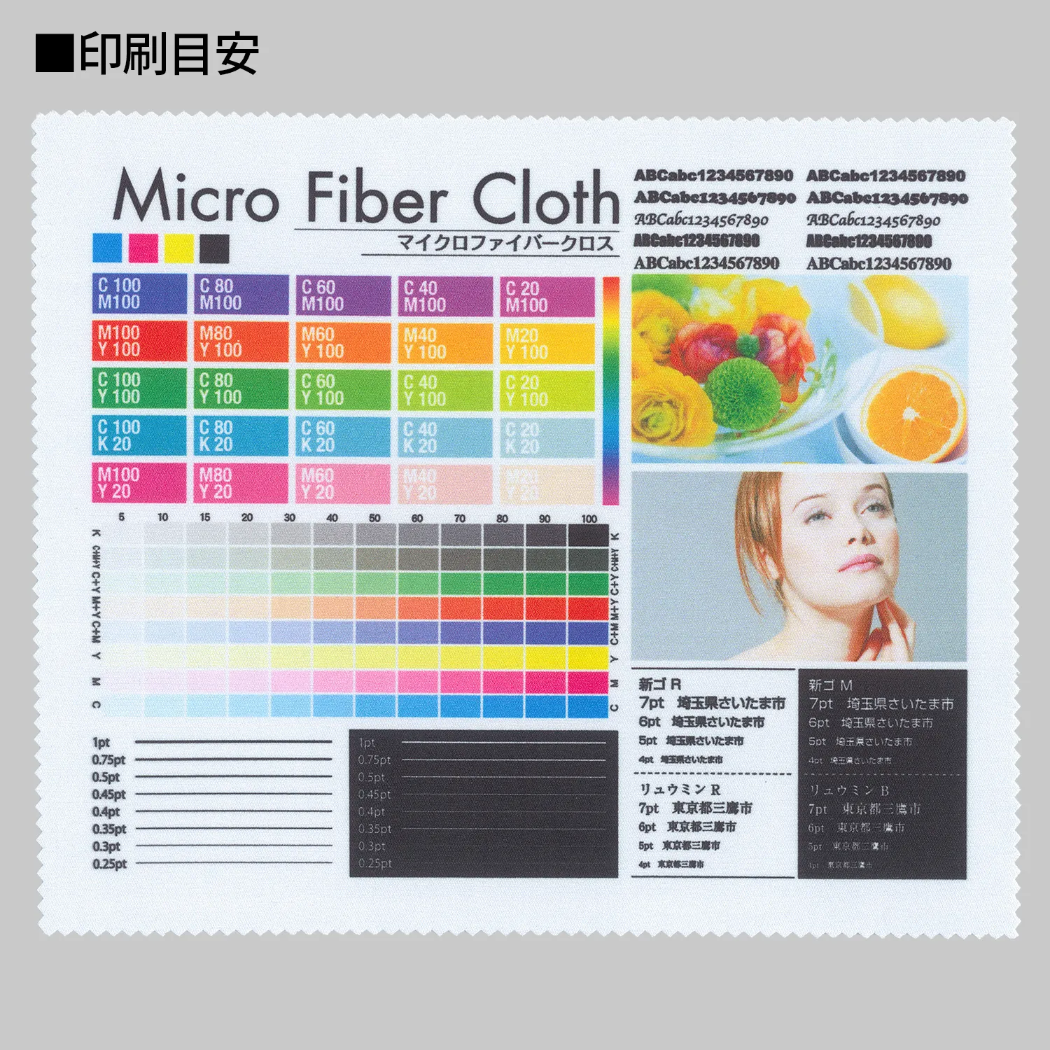 マイクロファイバークロス フルカラー印刷 80×80mm(短納期)