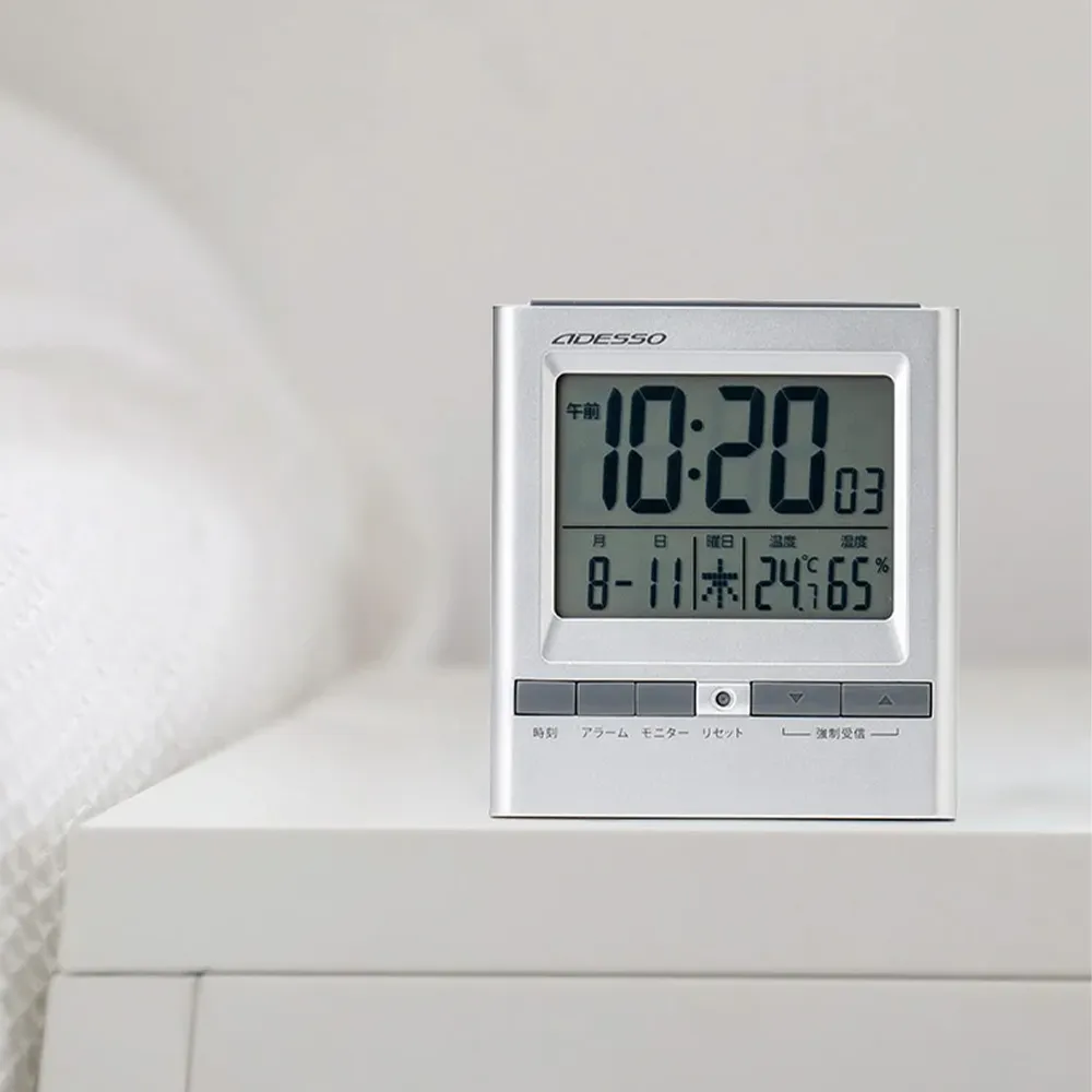 【アデッソ】ダブルアラーム電波時計