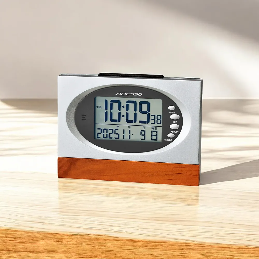 【アデッソ】ウッド電波クロック
