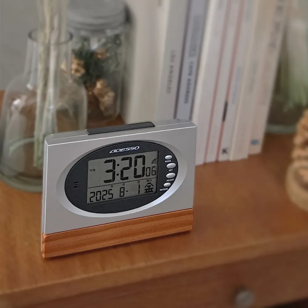 【アデッソ】ウッド電波クロック