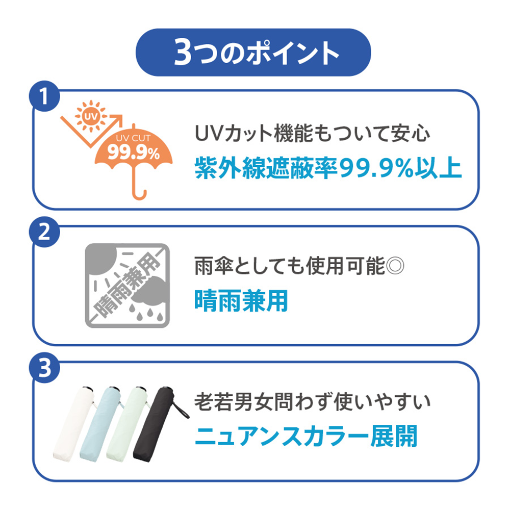 自動開閉遮光折りたたみ傘(スムーズ収納タイプ)