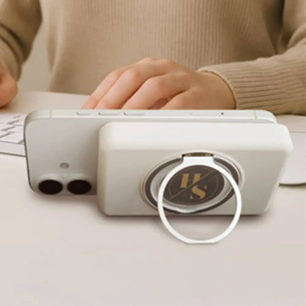 スマホリング一体型ワイヤレスモバイルバッテリー10000mAh(準固体電池仕様)