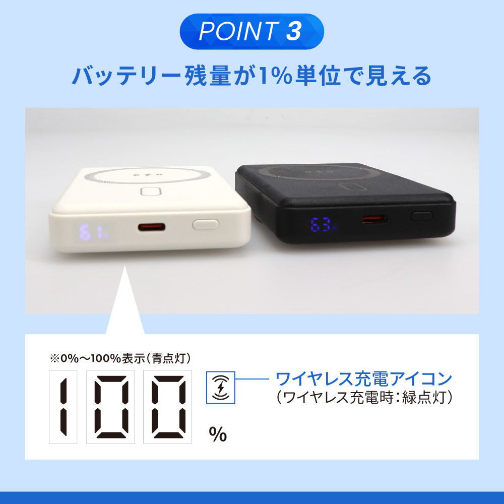 スマホリング一体型ワイヤレスモバイルバッテリー5000mAh(準固体電池仕様)