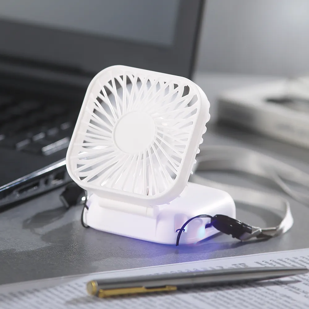 充電式3WAY折りたたみハンディファン(ネックストラップ付き)