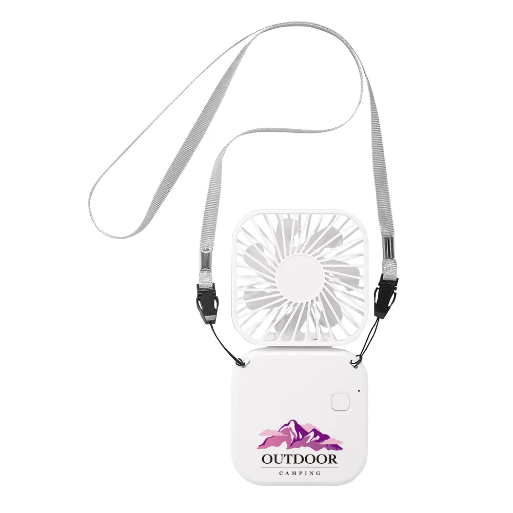 充電式3WAY折りたたみハンディファン(ネックストラップ付き)