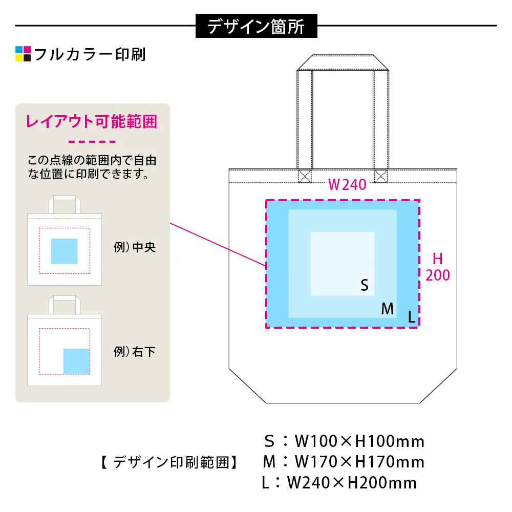 コットンバッグ(Ｍ)カラー