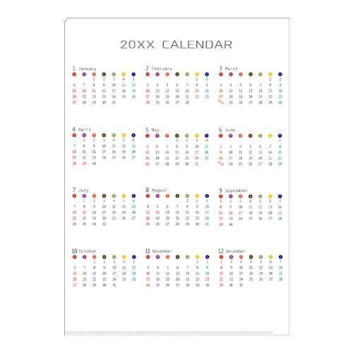 クリアファイルカレンダー