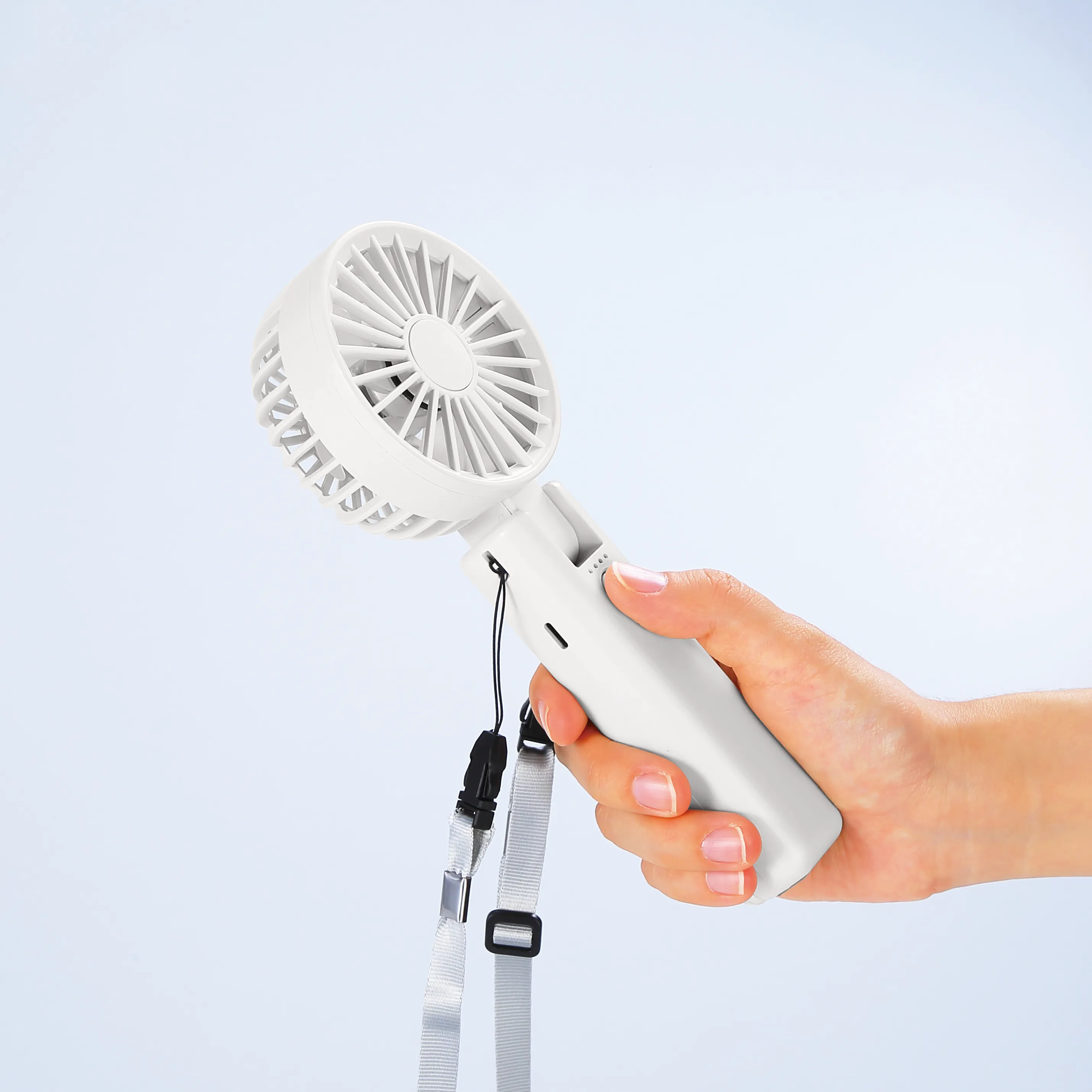 折りたたみ式2WAYダブルファン(カラビナ付き)