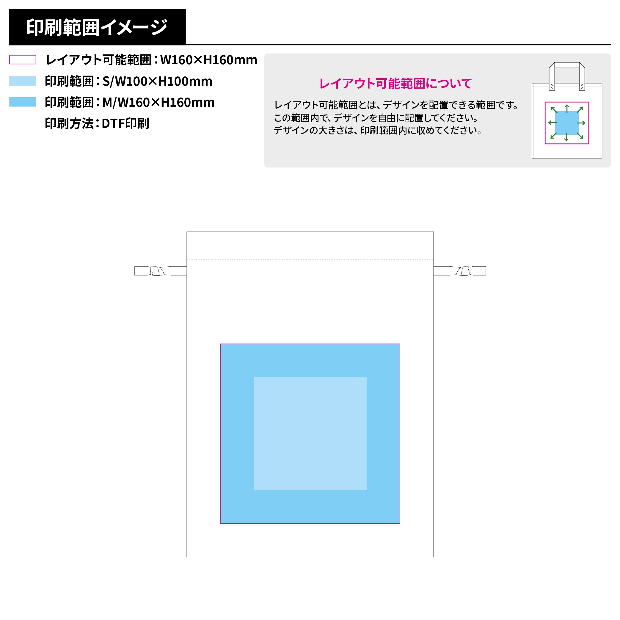 厚手コットンフリル巾着カラー(M)