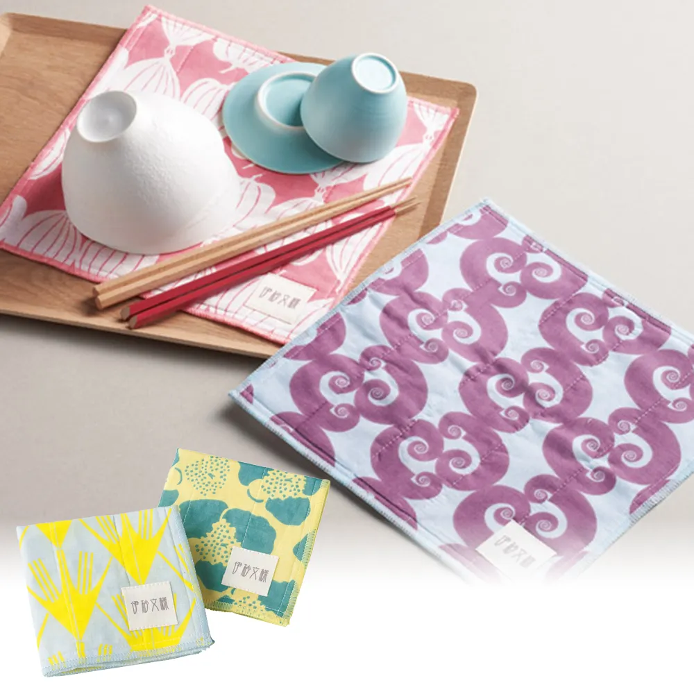 伊砂文様　かや織りふきん2枚組