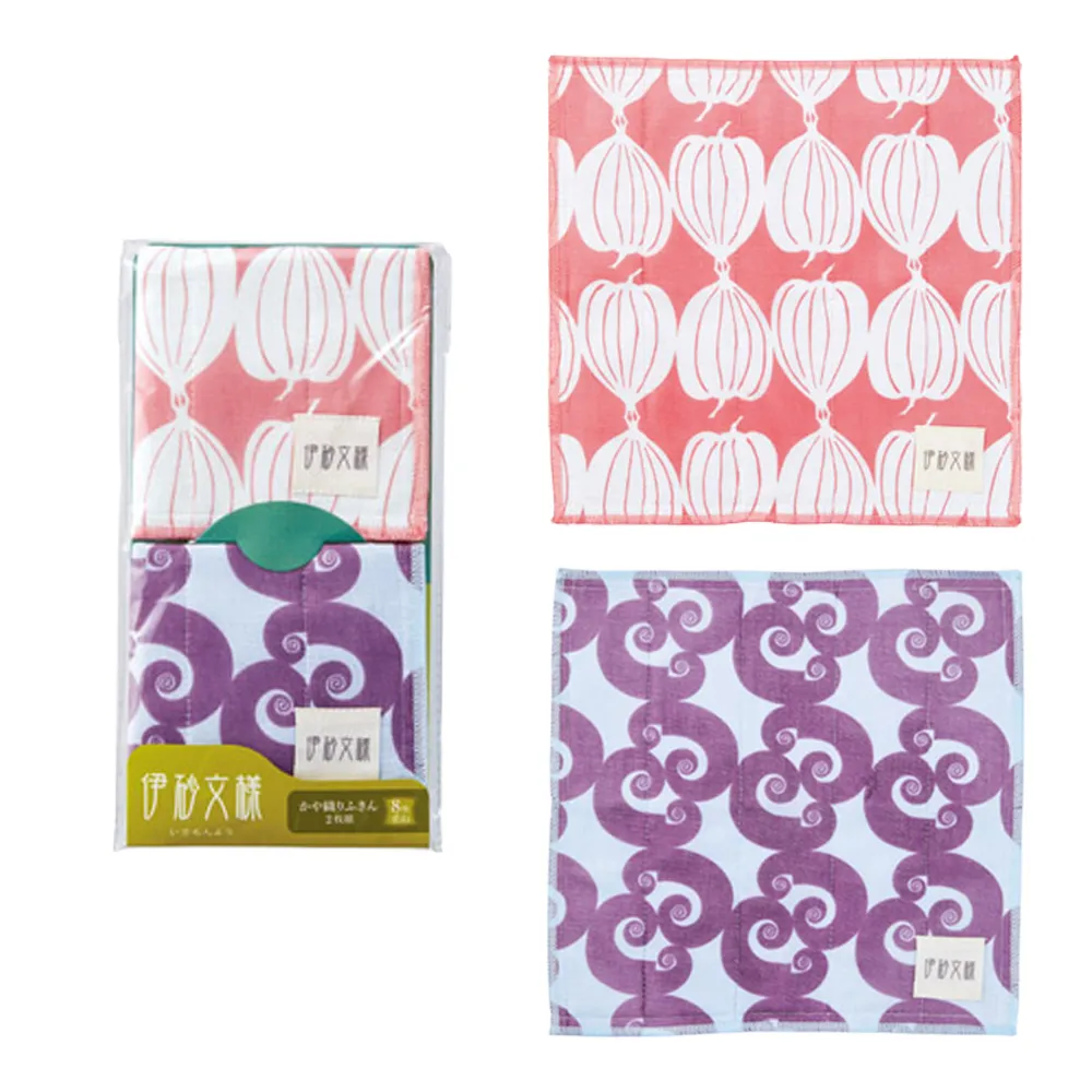 伊砂文様　かや織りふきん2枚組