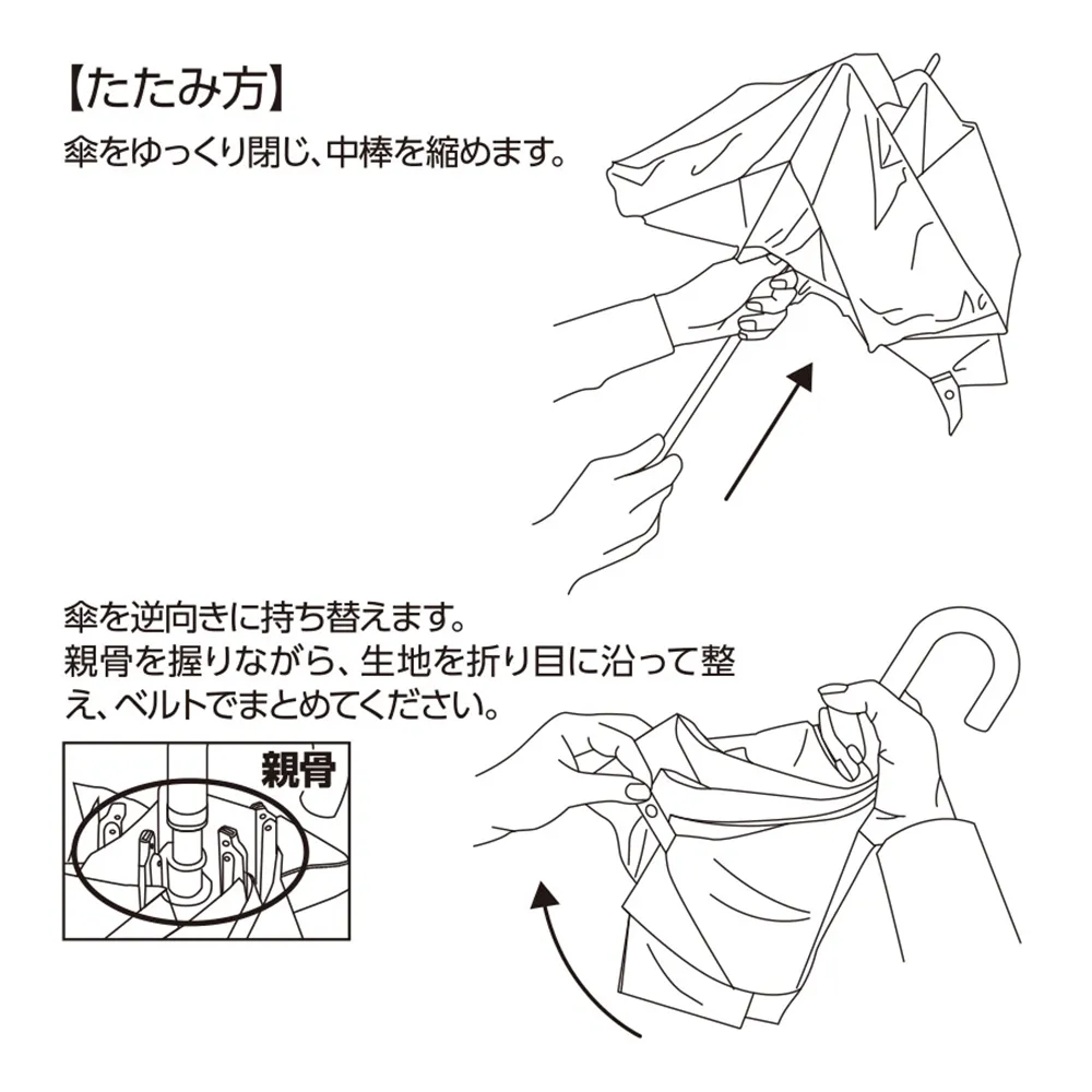 ドーム型ツートーン遮光折りたたみ傘