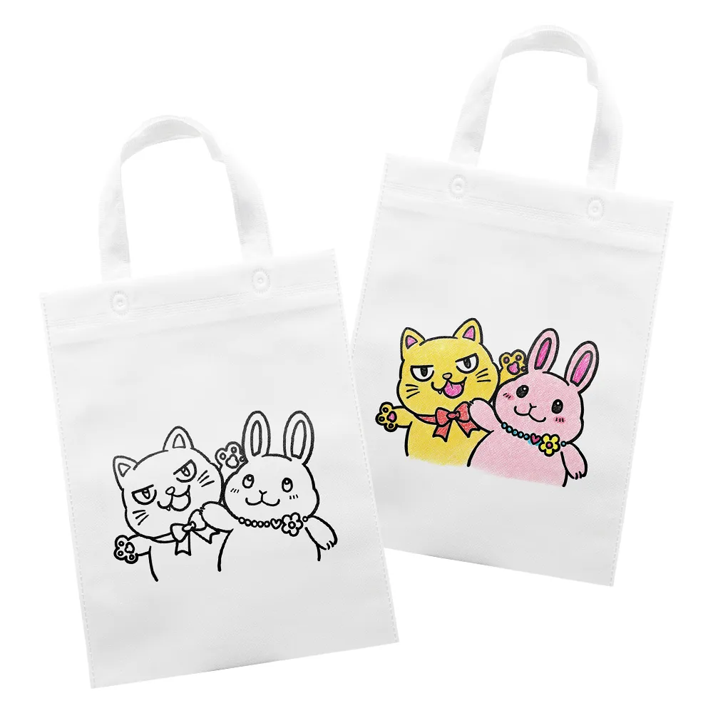 不織布 オリジナル塗り絵バッグ