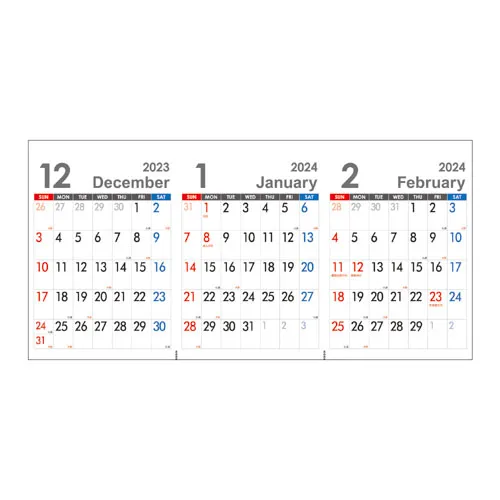 セパレート3ヶ月卓上カレンダー SA504