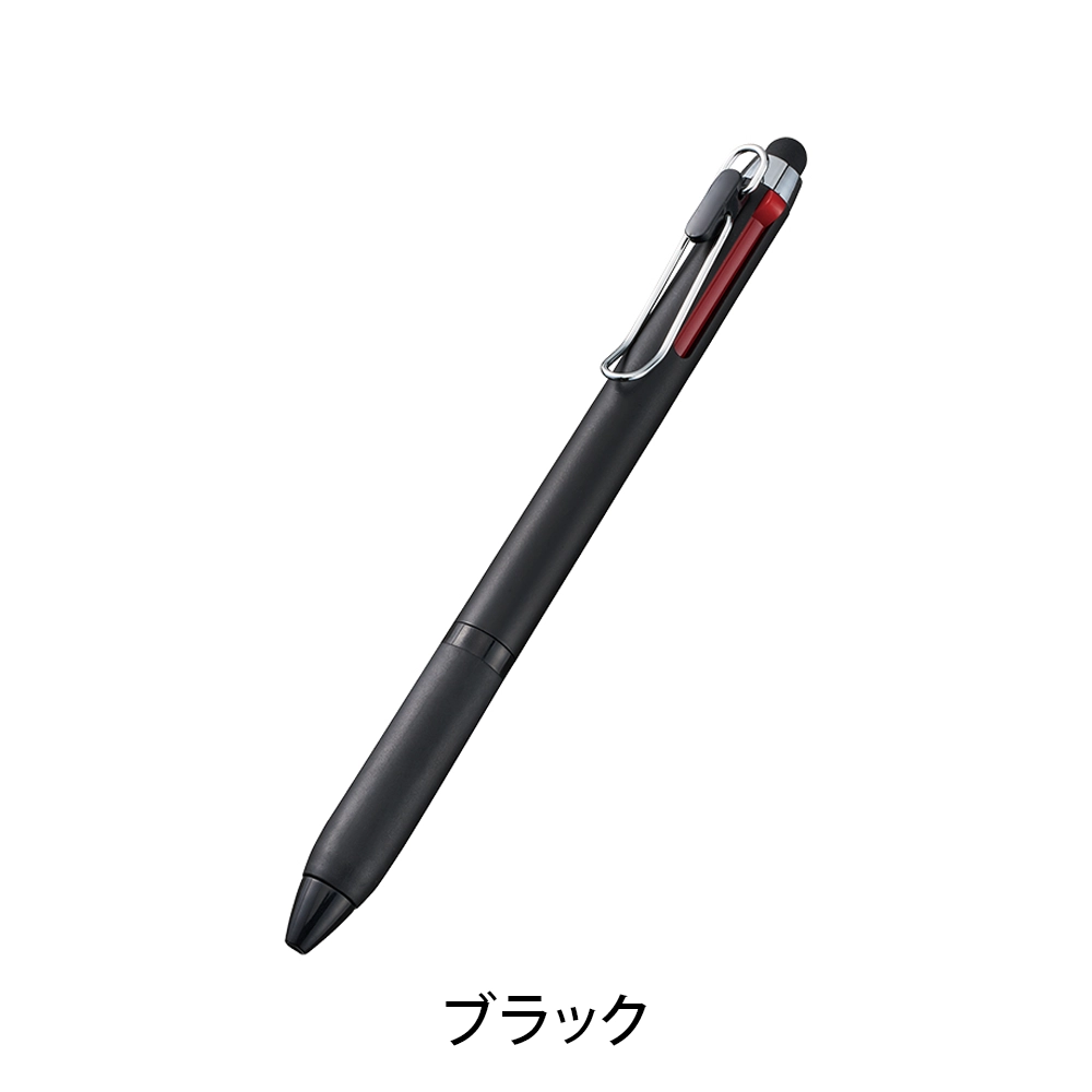 タッチペン付メタルクリップ3色ボールペン(再生ABS)