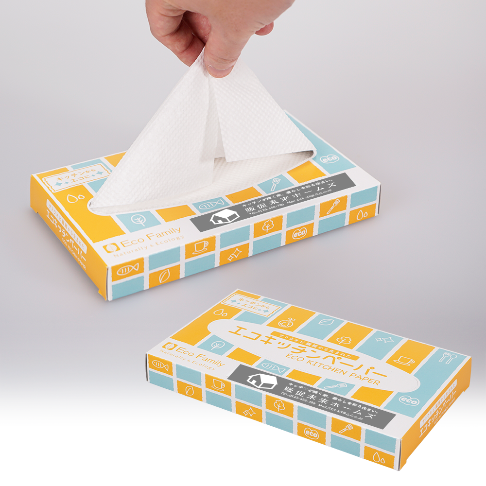 エコキッチンペーパー25枚BOX(シール貼り)