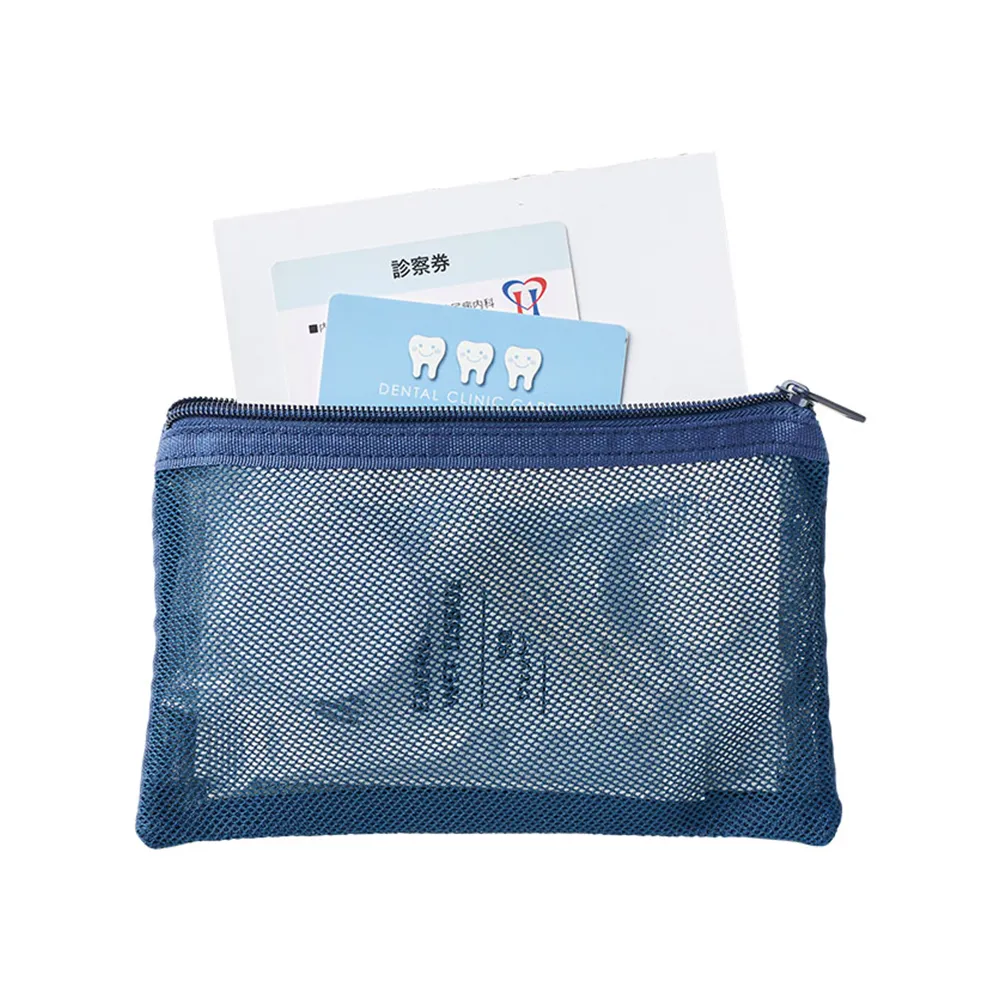 防災緊急7点セット　メッシュポーチタイプ　ネイビー(既製品)