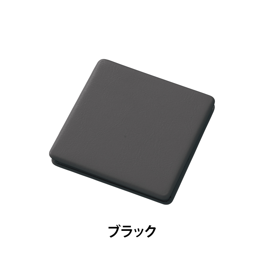 全面印刷できる合皮コンパクトミラー　スクエア(両面対応)