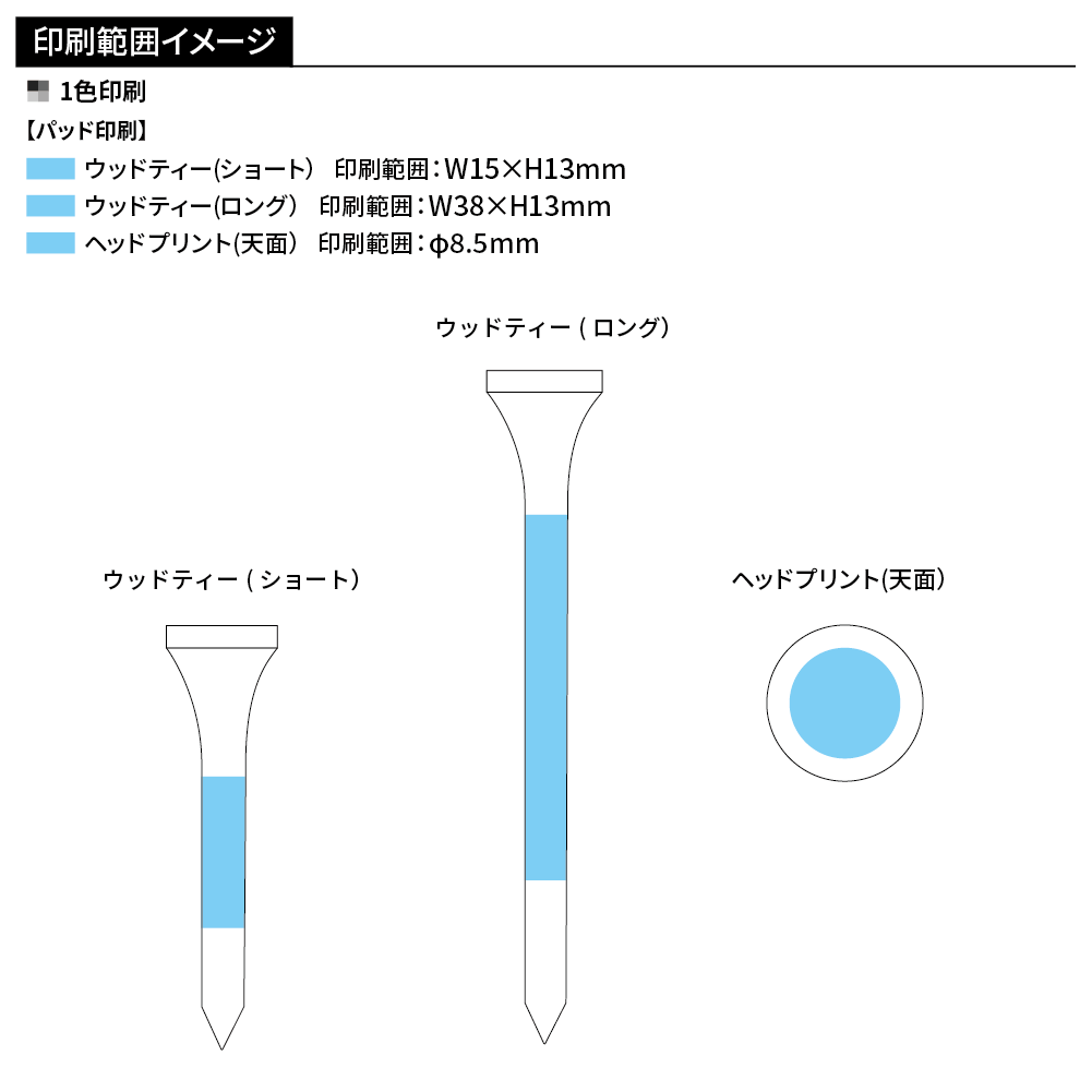 オリジナル ゴルフティーセットマーカー付き(ロング3本+ショート2本)