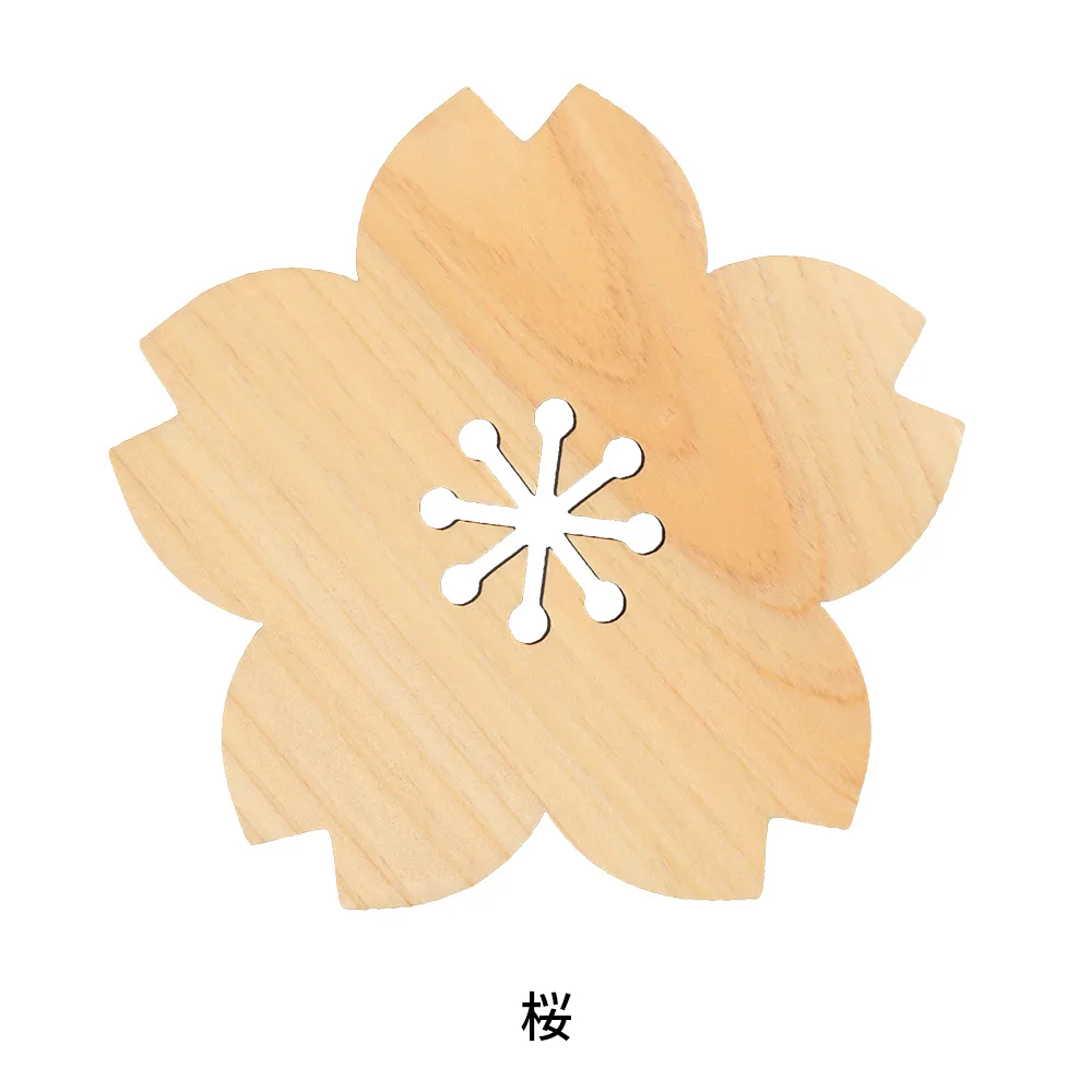 間伐材ひのき 花暦コースター