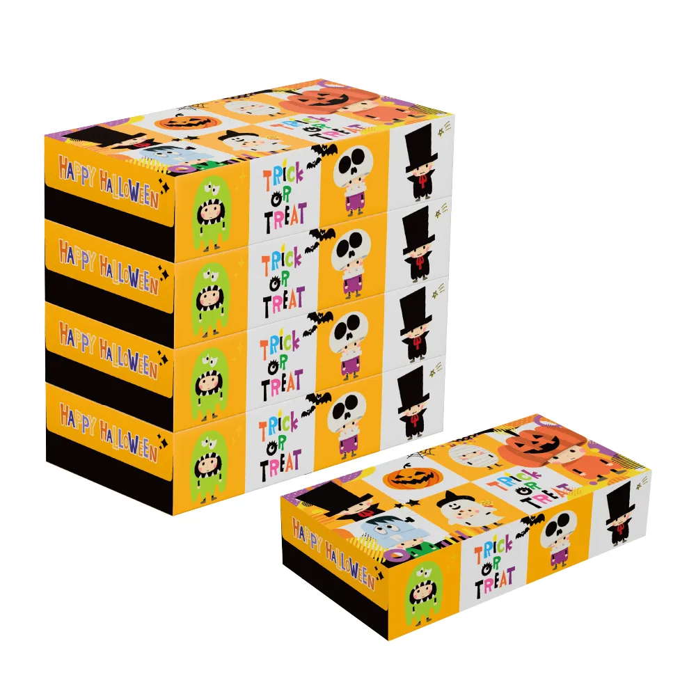 ハッピーハロウィンBOXティッシュ100W 5個組