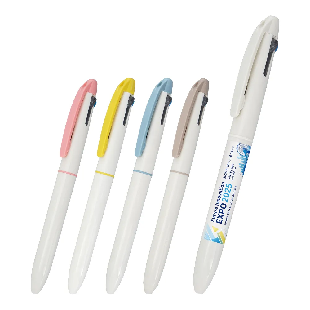 クリップ解除式 3色ボールペン(全周フルカラー)