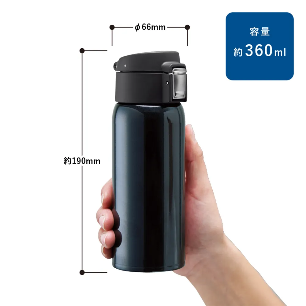 ワンタッチカービングサーモボトル360ml(回転インクジェット)
