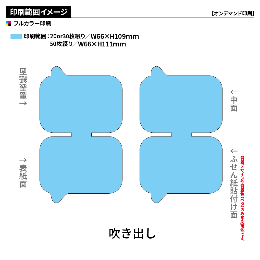 小ロット表紙カバー付き型抜きふせんA