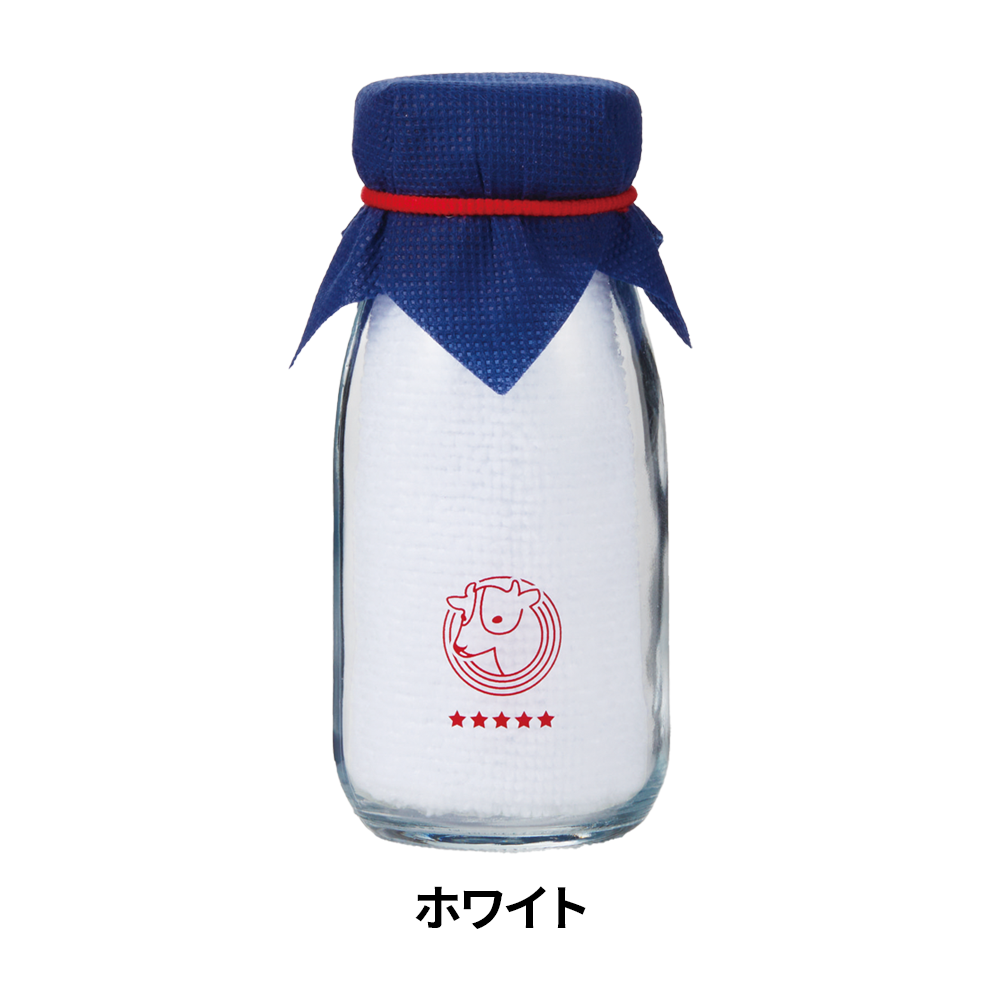 牛乳瓶入りハンカチタオル