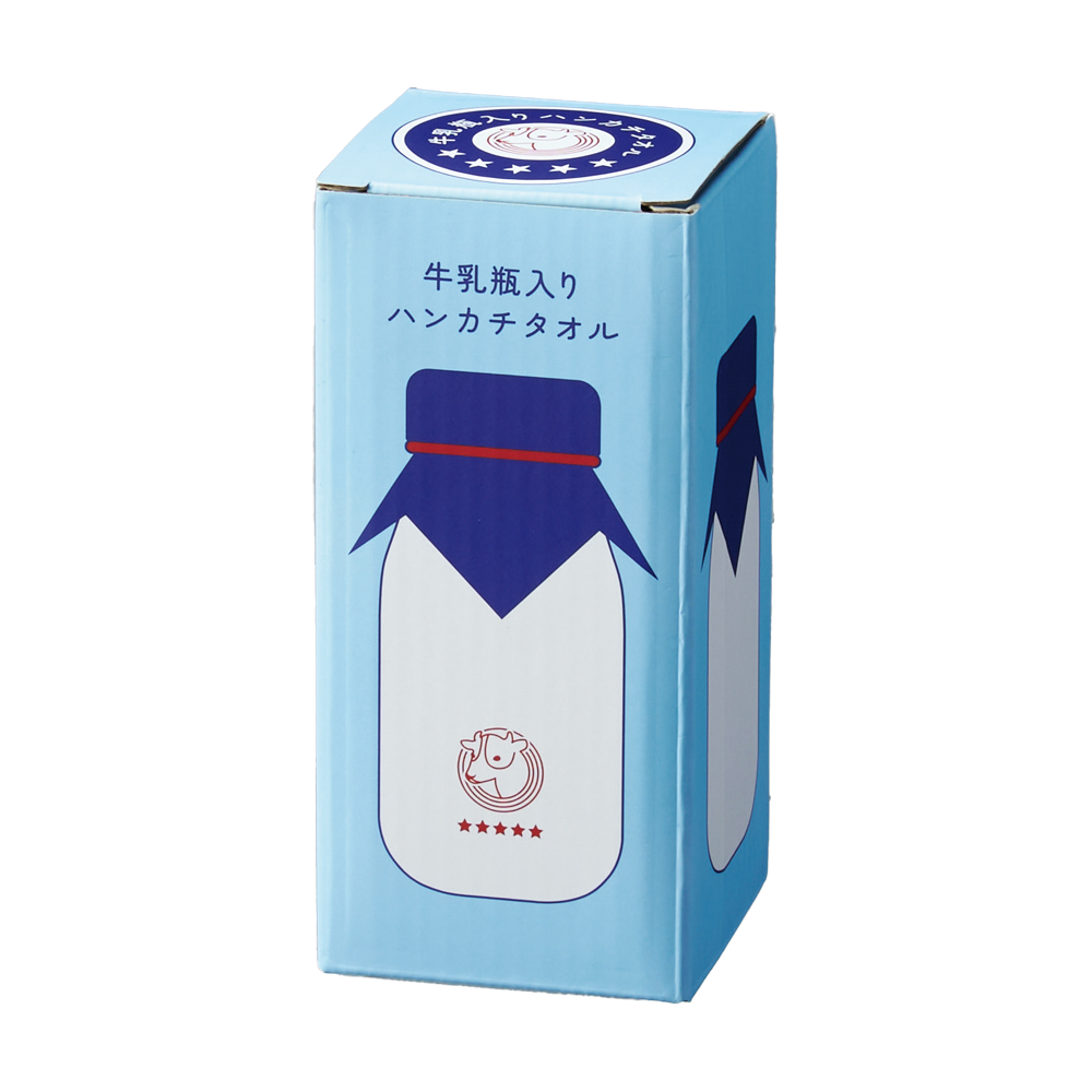 牛乳瓶入りハンカチタオル