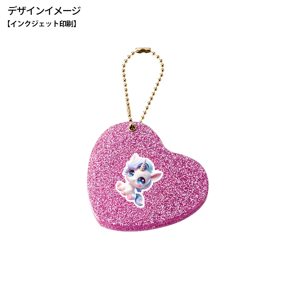 グリッタースライドミラー　ハート