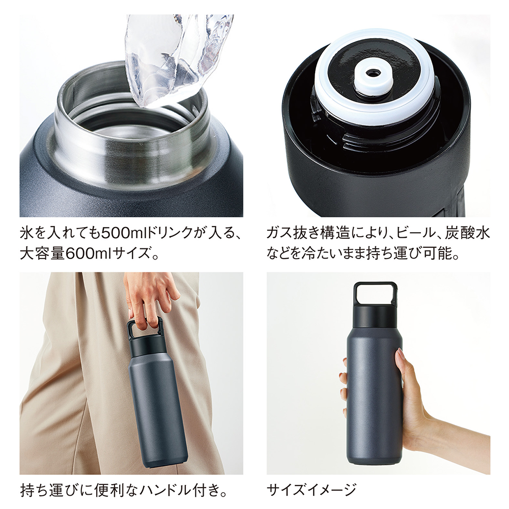 真空ステンレス炭酸ボトル600ml