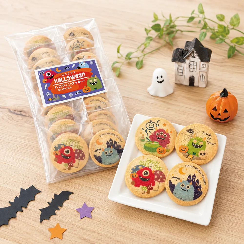 ハロウィンプリントクッキー ご陽気モンスター