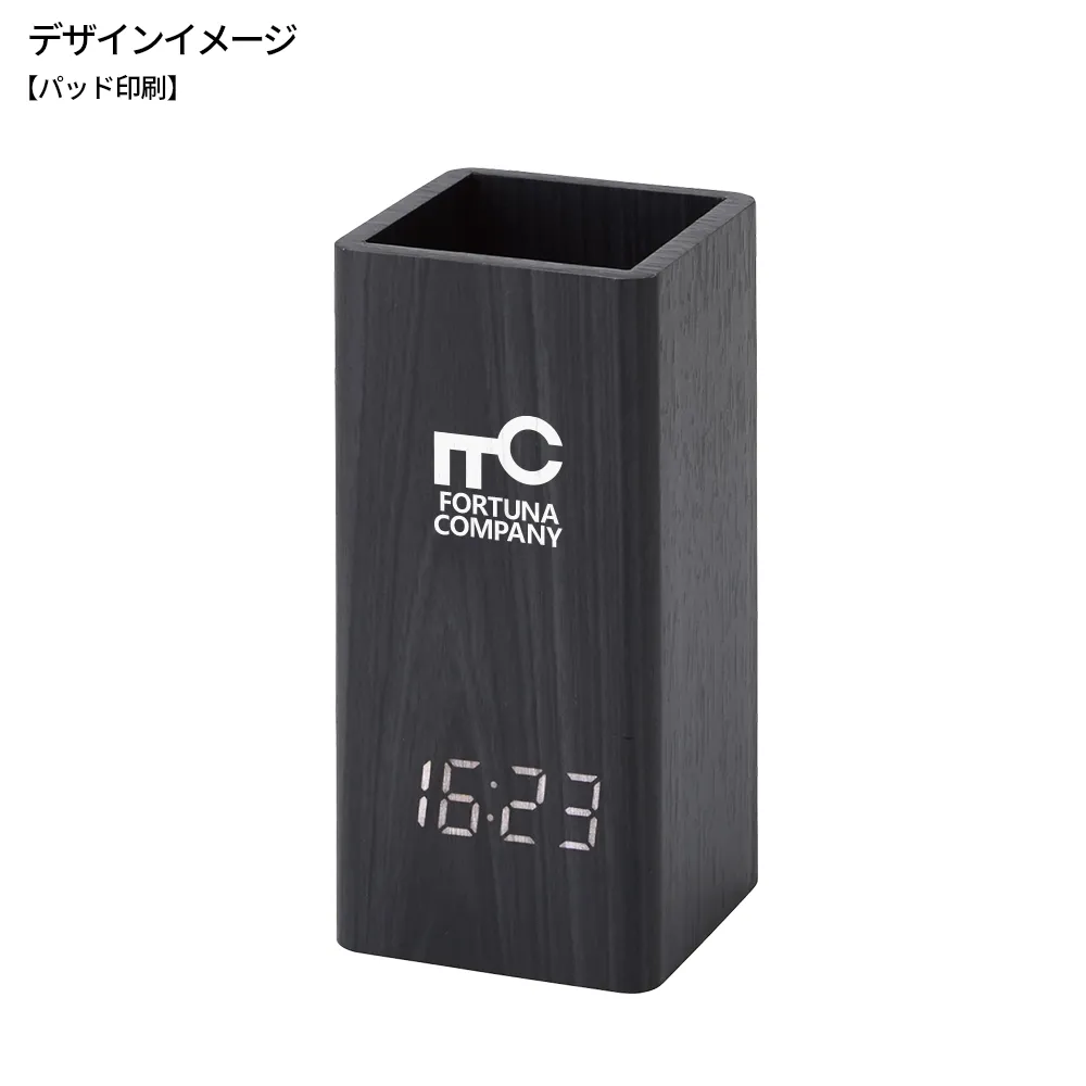 ウッドペンスタンドクロック