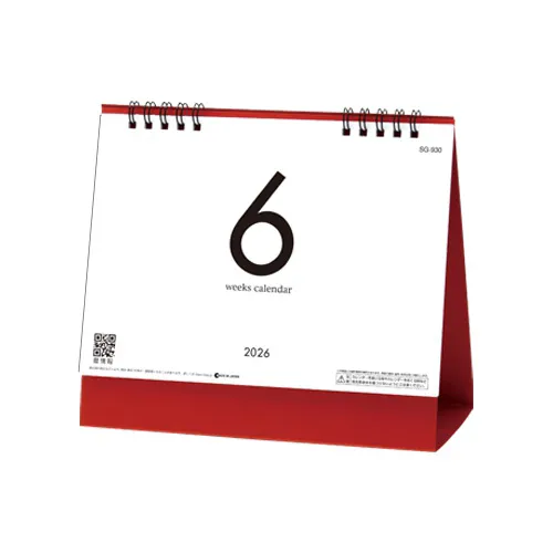 6Weeks　Calendar（レッド）SG930