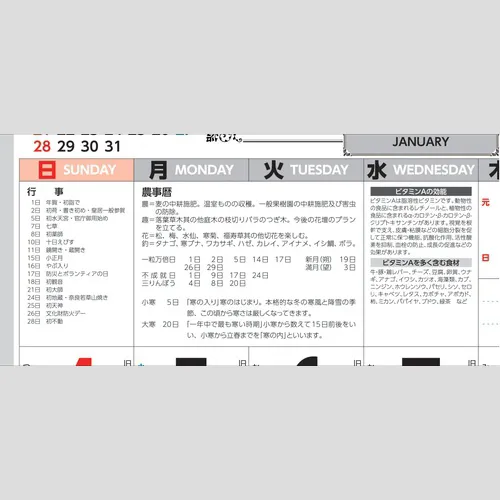 3色文字月表　SA378