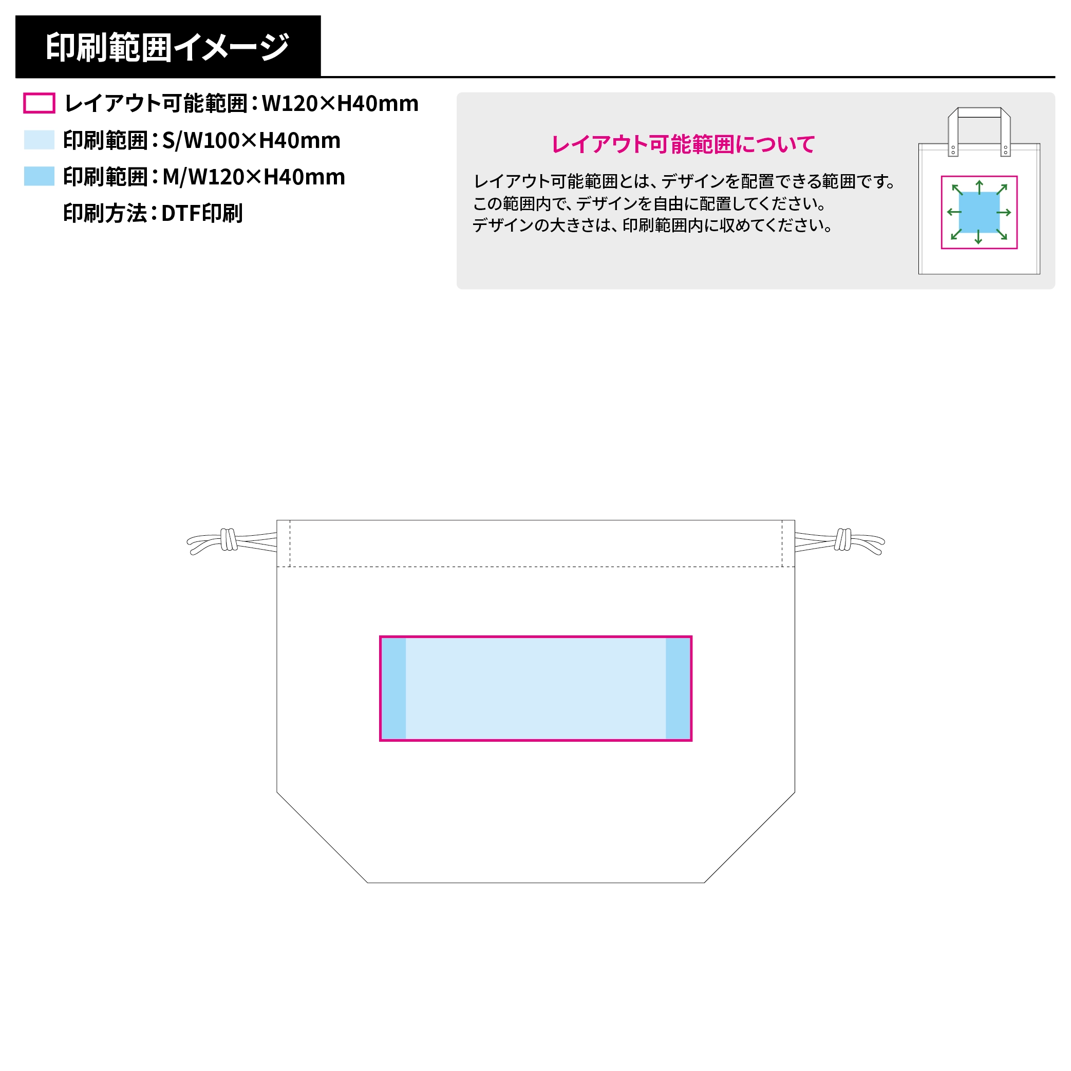 厚手コットンポーチ巾着カラー(S)
