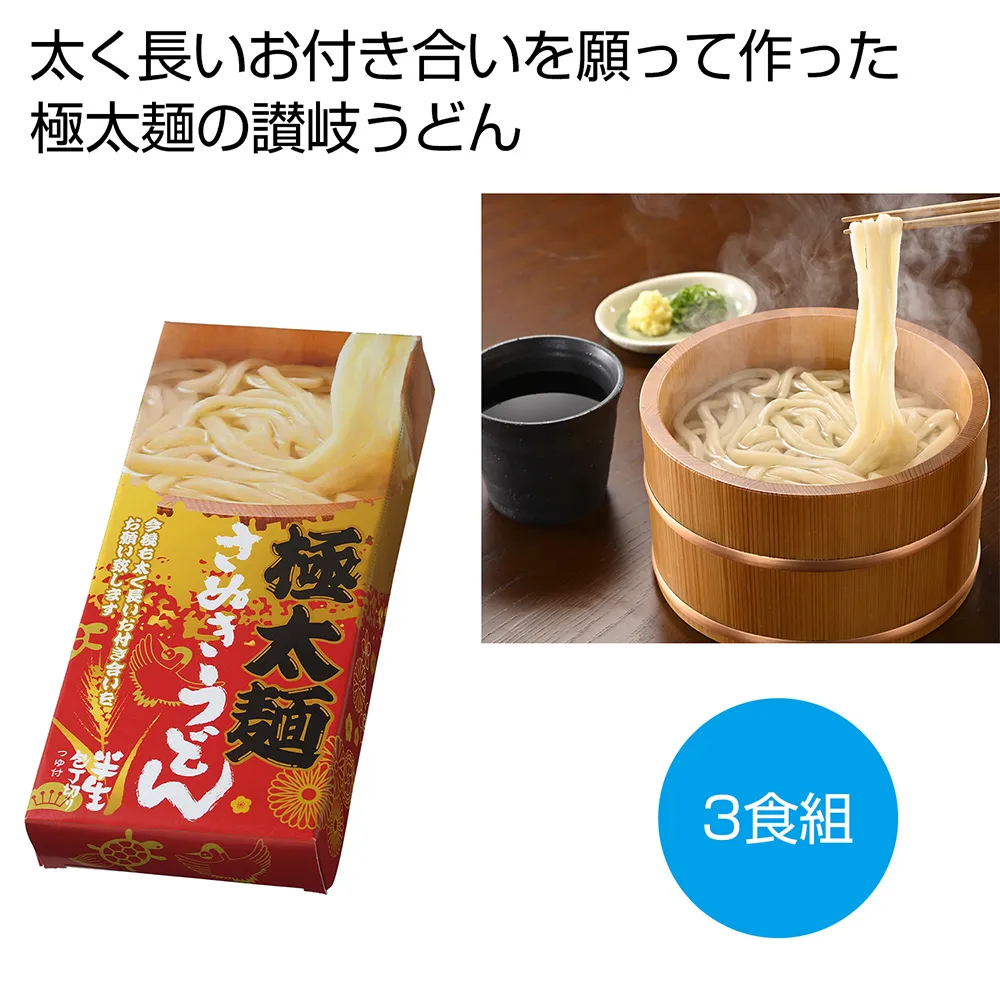 太く長いおつきあいを　極太麺さぬきうどん3食組