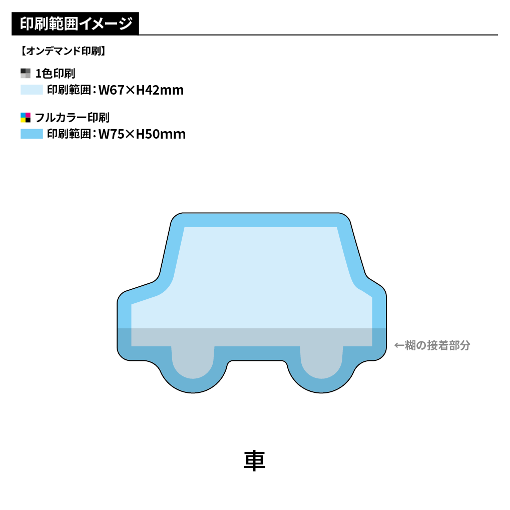 小ロットカバーなし型抜きふせんB