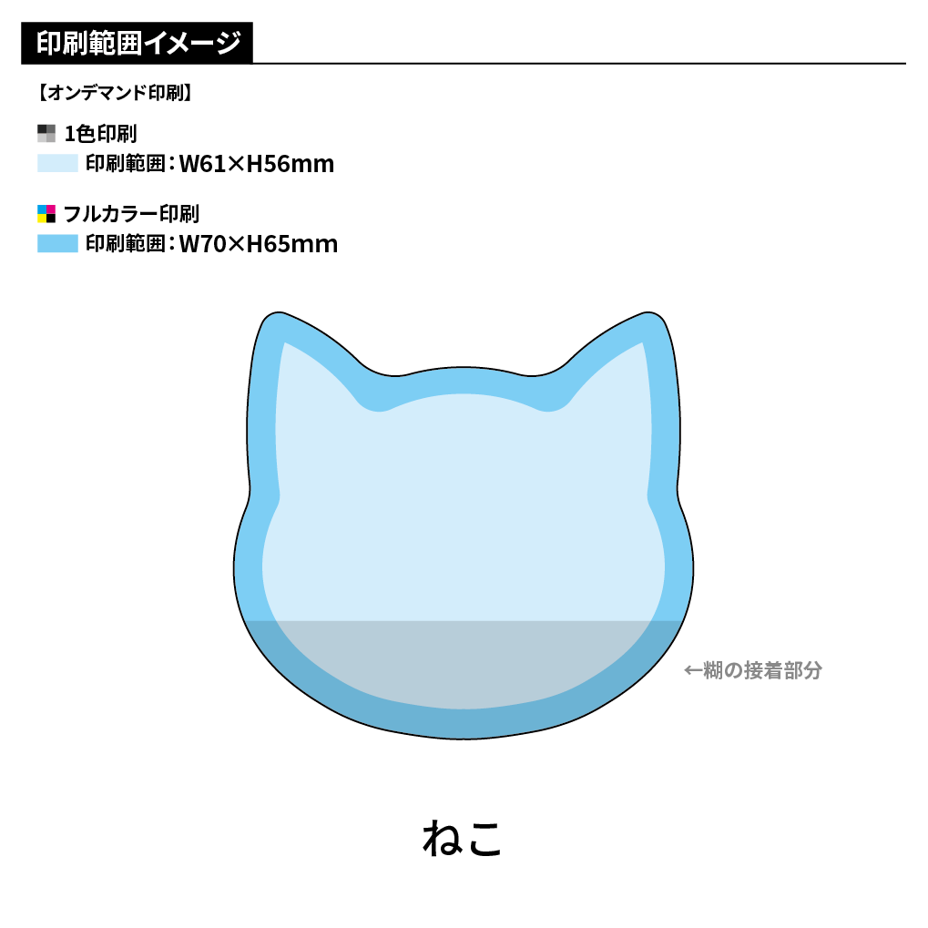 小ロットカバーなし型抜きふせんB