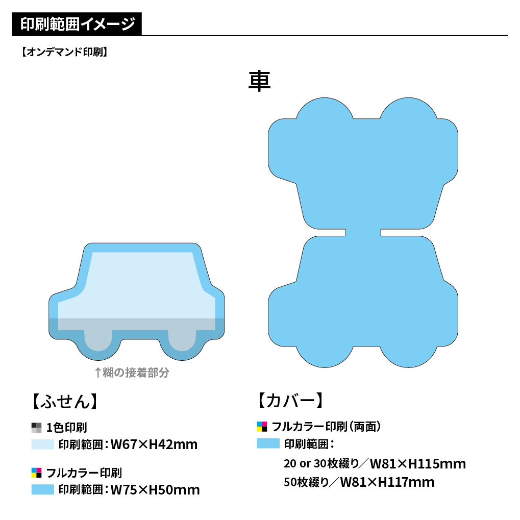 小ロット表紙カバー付き型抜きふせんB
