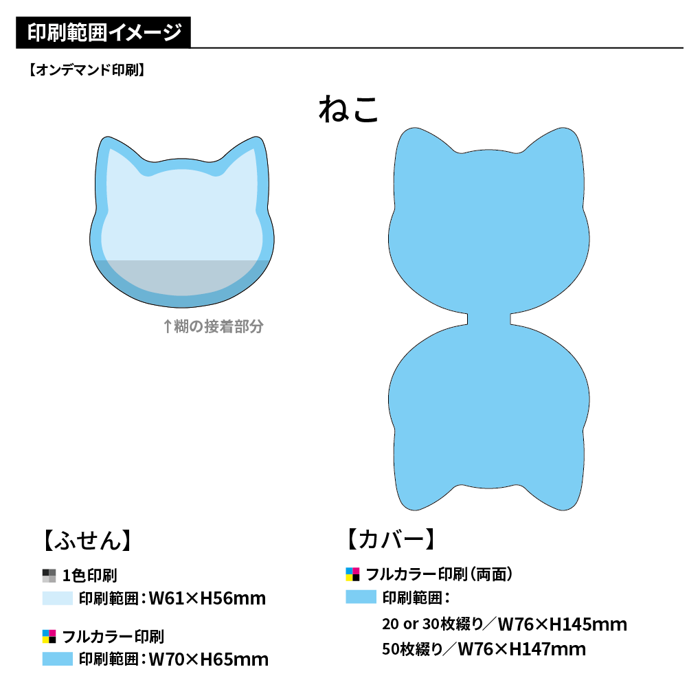 小ロット表紙カバー付き型抜きふせんB
