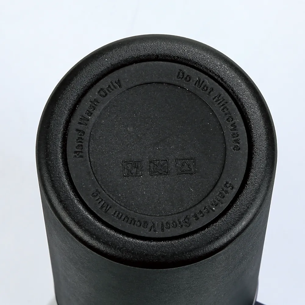 マグカップ付きプッシュ開閉式真空ステンレスボトル430ml