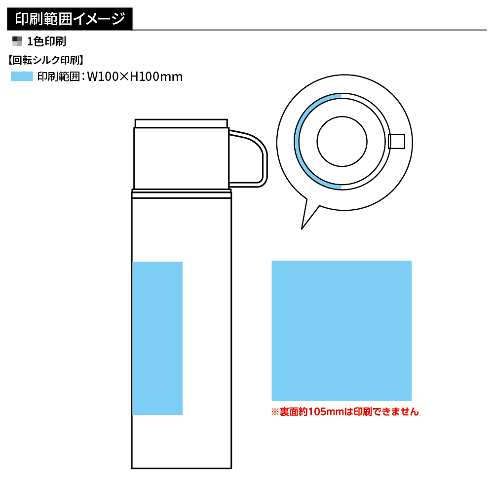 マグカップ付きプッシュ開閉式真空ステンレスボトル430ml