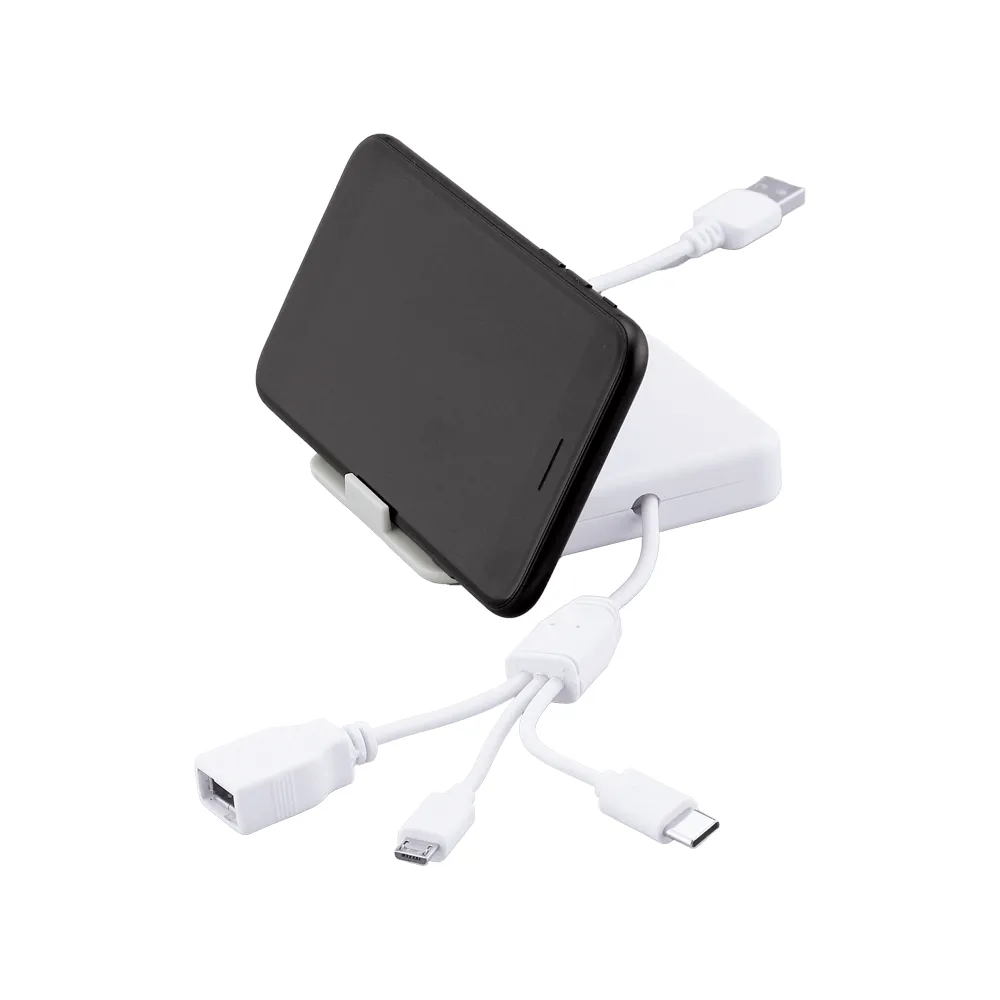 スマホスタンドになるケーブルホルダー(3in1ケーブル付き)