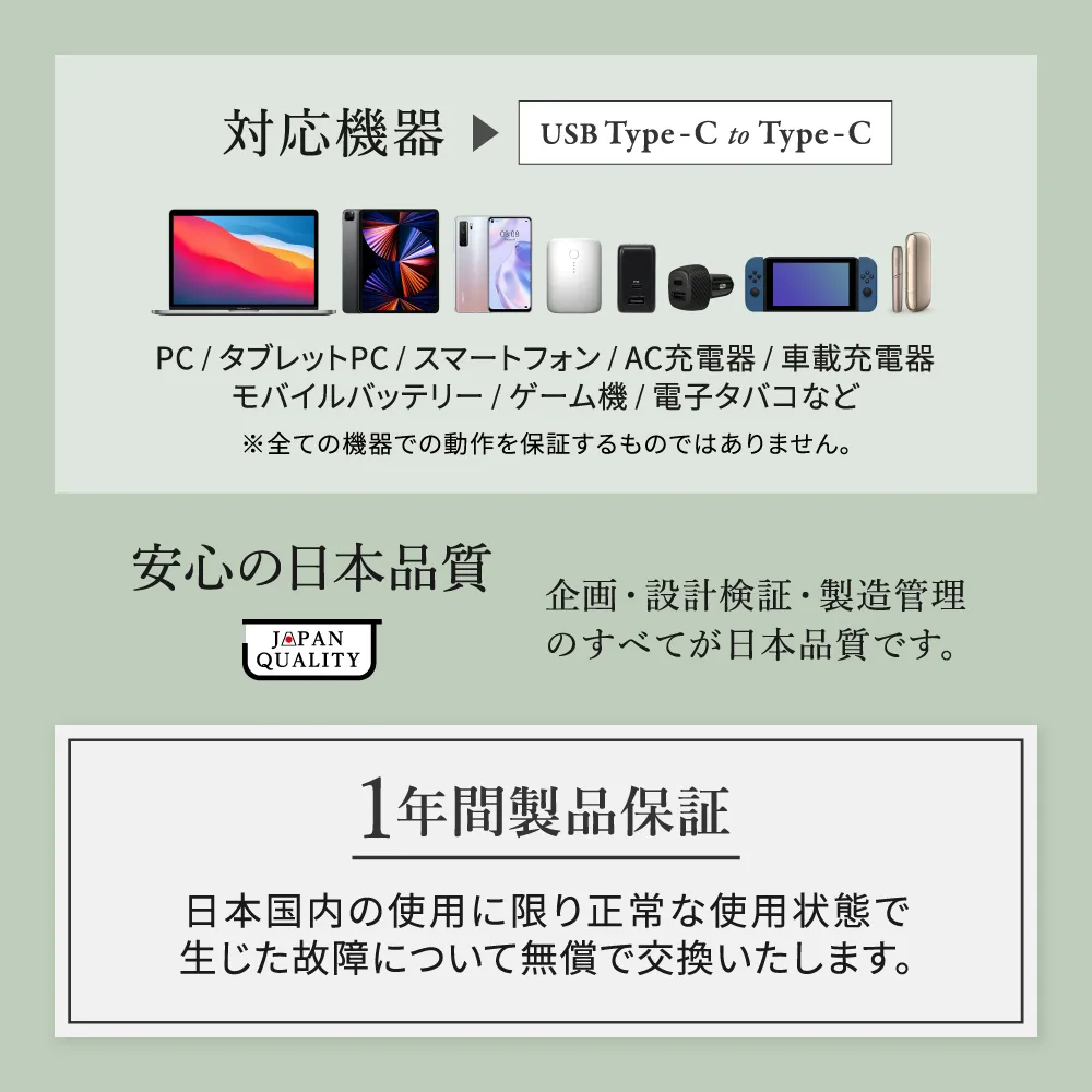 PD60W対応 片引き巻取り式 katamaki 充電ケーブル 90cm