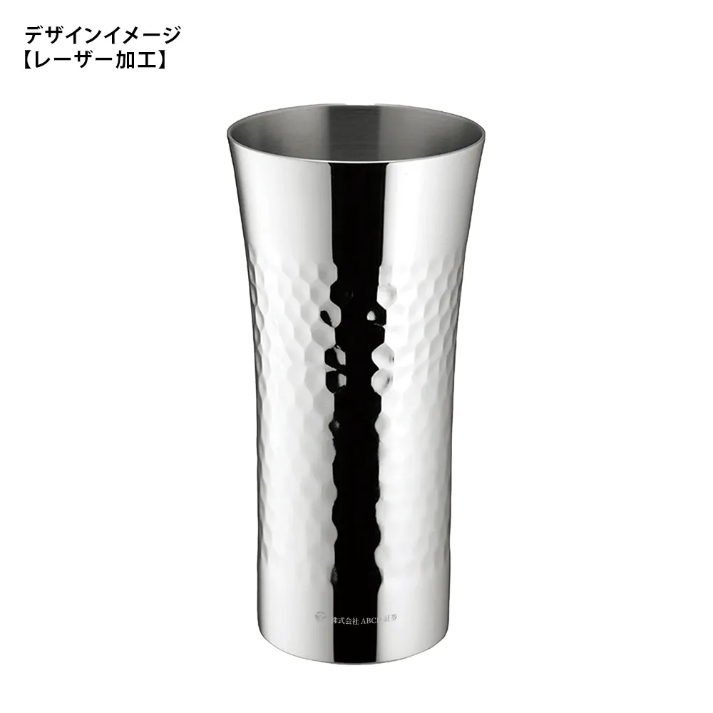 燕市製【YU-EN】プロofスティールタンブラー2P(槌目) 350ml