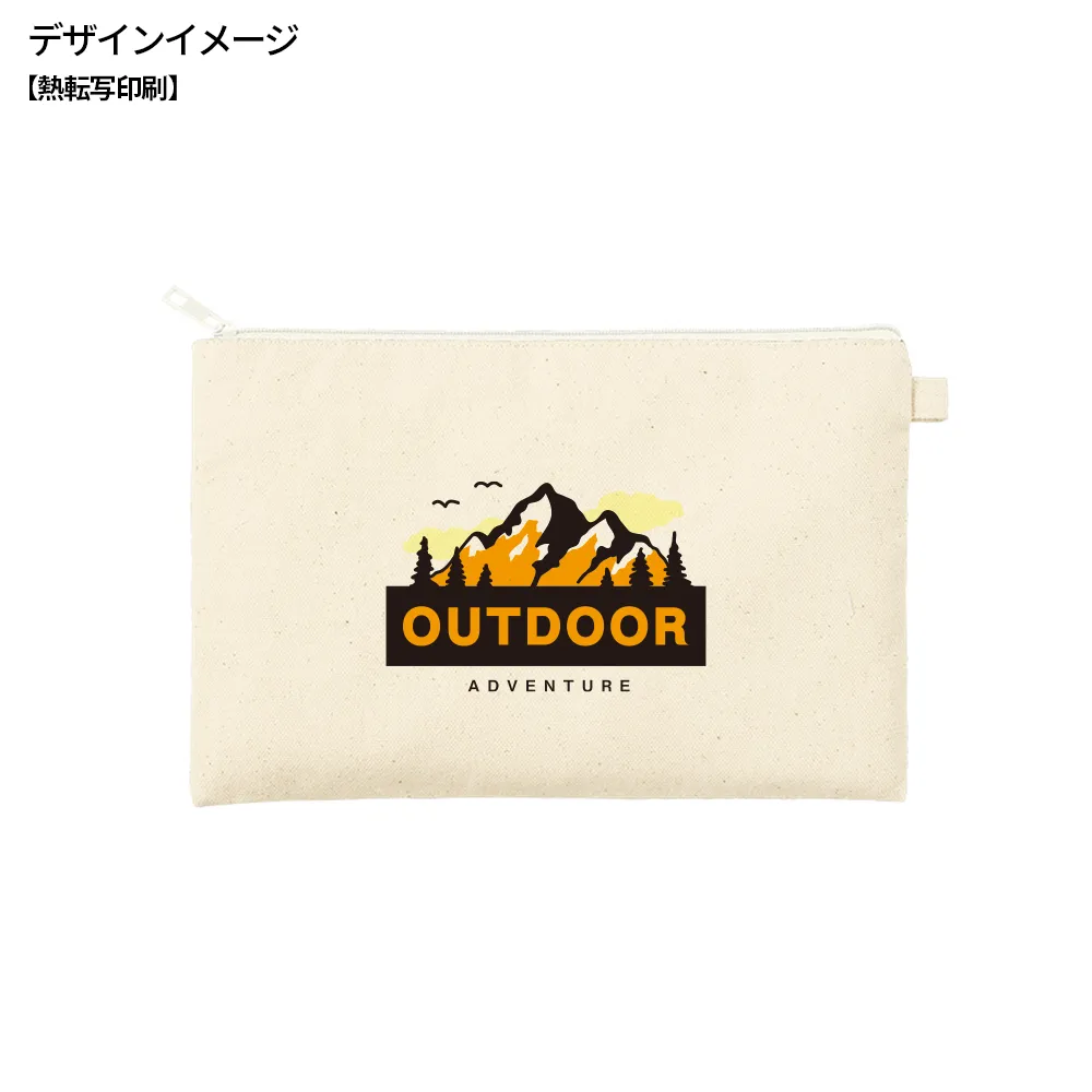 カラーファスナーキャンバスフラットポーチ(M)