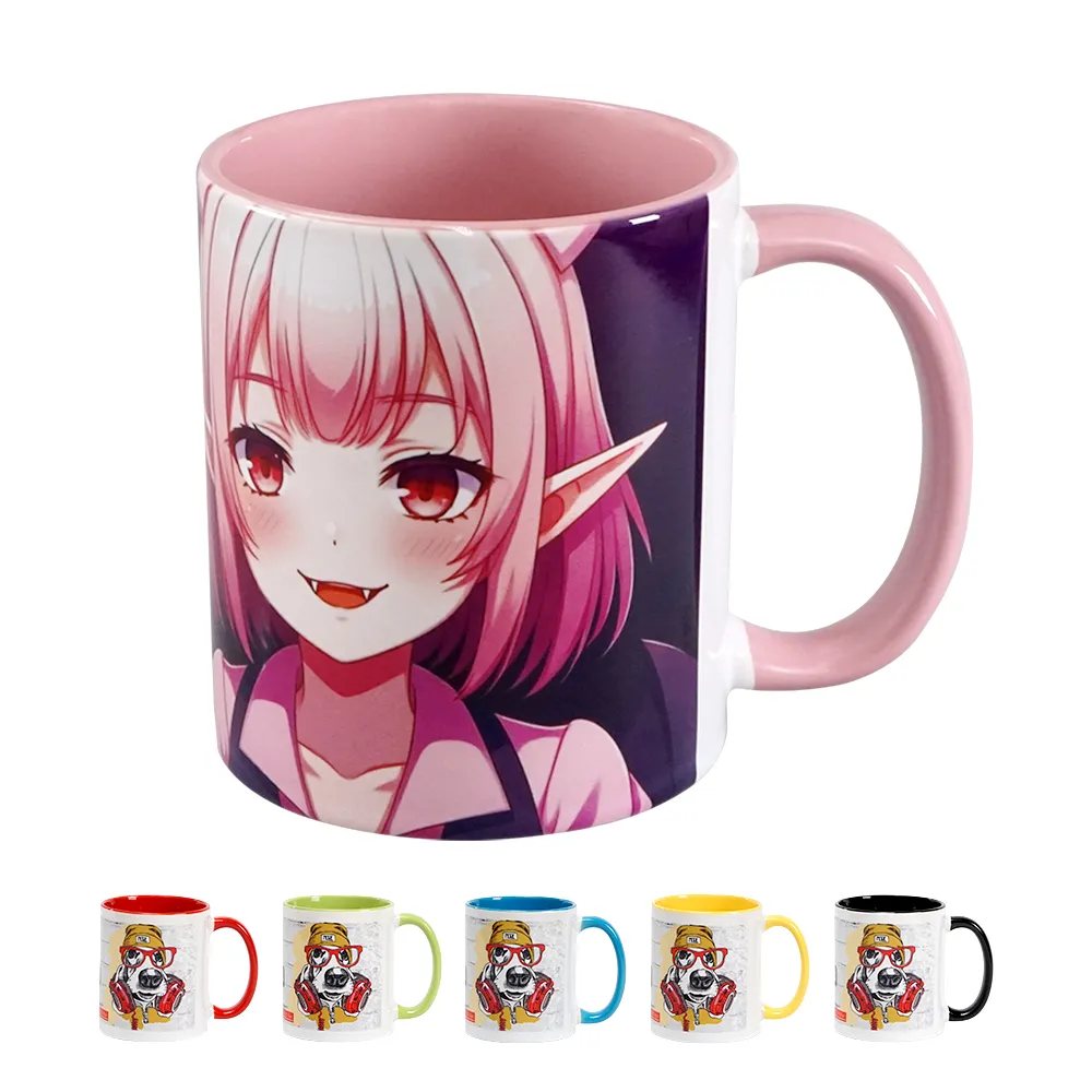 フルカラー陶器マグカップ(M)350ml(ツートン)